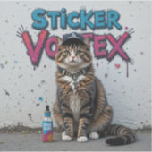 Urban Cool Cat Vinyl Sticker Graffiti Street Style (Voorkant)