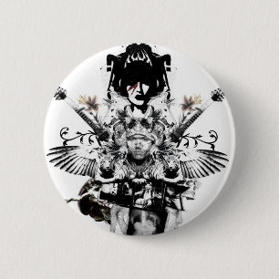 Urban Cowboy - rockstar - knop Ronde Button 5,7 Cm