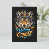 Urban Coyote Bedankkaart (Staand voorkant)