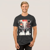 Urban Cyberpunk Vibes - Japanse straatkunst Tri-Blend Shirt (Voorkant volledig)