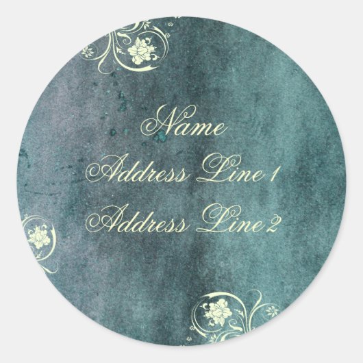 Urban Decan Blue Adresetiketten Ronde Sticker (Voorkant)