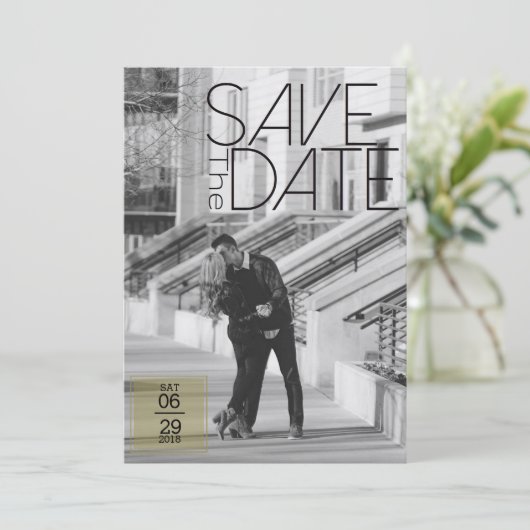 Urban Deco Save the Date | Bruiloft (Staand voorkant)