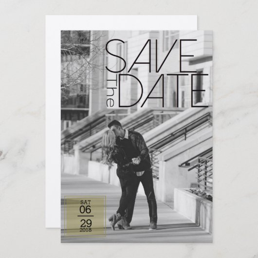 Urban Deco Save the Date | Bruiloft (Voorkant / Achterkant)