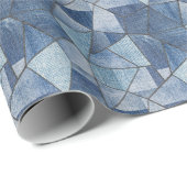 Urban Denim: noodlijdende patchwork ontwerp Cadeaupapier (Rol Hoek)