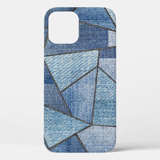 Urban Denim: noodlijdende patchwork ontwerp Case-Mate iPhone Case (Achterkant)