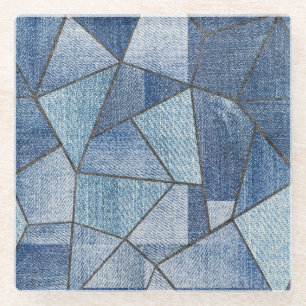 Urban Denim: noodlijdende patchwork ontwerp Glazen Onderzetter