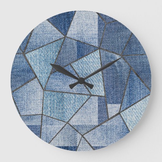 Urban Denim: noodlijdende patchwork ontwerp Grote Klok (Voorkant)