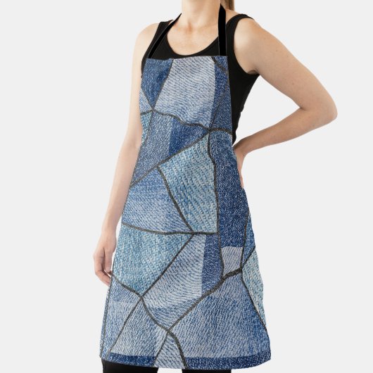 Urban Denim: noodlijdende patchwork ontwerp Schort (Insitu)