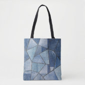 Urban Denim: noodlijdende patchwork ontwerp Tote Bag (Voorkant)