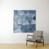 Urban Denim: noodlijdende patchwork ontwerp Wandkleed (In Situ (horizontaal))