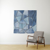 Urban Denim: noodlijdende patchwork ontwerp Wandkleed (In situ)