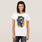 Urban Diva - Vetgedrukte Vector Portret van Retro T-shirt (Voorkant volledig)