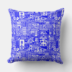 Urban Dream - Blue on White Kussen