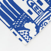 Urban Dream - Navy Blue en White Fleece Deken (Hoek)