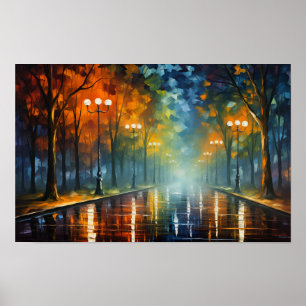 Urban Dreamscape Olieverfschilderij Serie 🌆 Poster