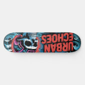 Urban Echoes Neon Ukiyo-E Graffiti Art Persoonlijk Skateboard (Horizontaal)