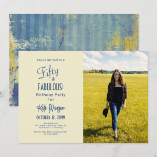 Urban Ecru 50 & FABULOUS 50ste verjaardag foto Kaart