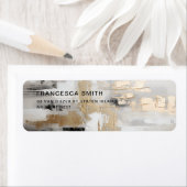 Urban Elegance: Abstracte Fusion B & W & Gold Etiket (Insitu)