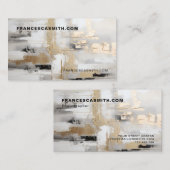 Urban Elegance: Abstracte Fusion B & W & Gold Visitekaartje (Voorkant / Achterkant)