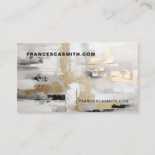 Urban Elegance: Abstracte Fusion B & W & Gold Visitekaartje