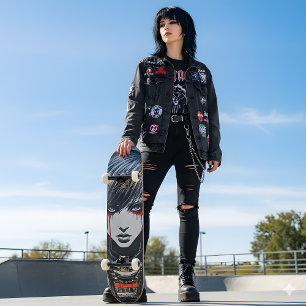 Urban Emo Cyberpunk Meisje Anime Skateboard Deck