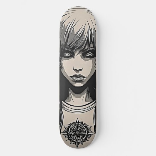 Urban Emo Meisje Cyber 2K Persoonlijk Skateboard (Voorkant)