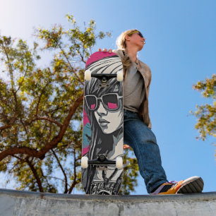 Urban Emo Meisje Cyber Art Persoonlijk Skateboard