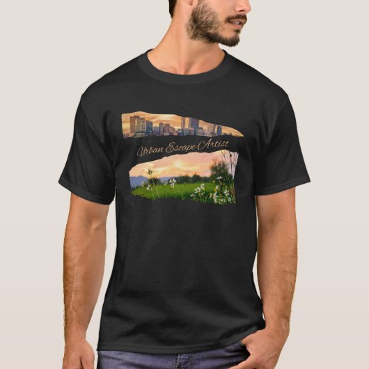 Urban Escape Artist City naar Natuur Sunset Design T-shirt (Voorkant)