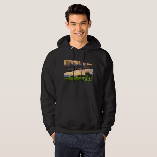 Urban Escape Artist City to Nature Sunset Design Hoodie (Voorkant volledig)