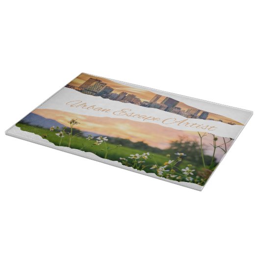 Urban Escape Artist City to Nature Sunset Design Snijplank (Hoek)