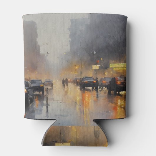 Urban Evening Rain Scene Blikjeskoeler (Achterkant)