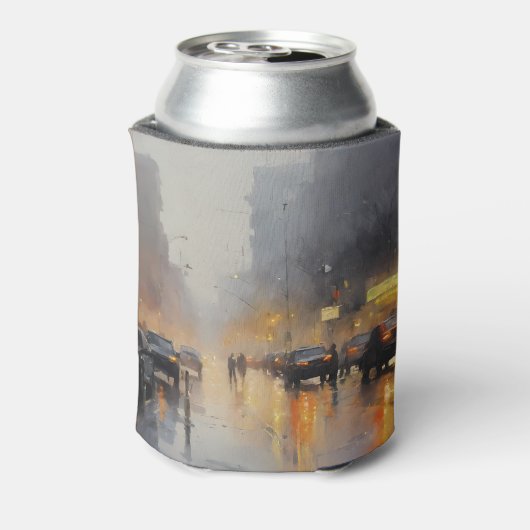 Urban Evening Rain Scene Blikjeskoeler (Blikje Achterkant)