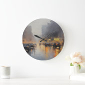 Urban Evening Rain Scene Grote Klok (Huis)