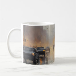 Urban Evening Rain Scene Koffiemok