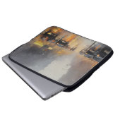 Urban Evening Rain Scene Laptop Sleeve (Voorkant onderkant)