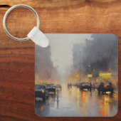 Urban Evening Rain Scene Sleutelhanger (Voorkant)