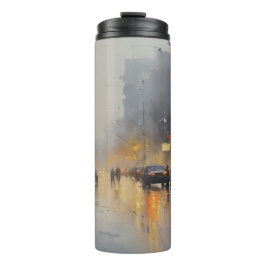 Urban Evening Rain Scene Thermosbeker