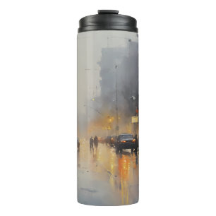 Urban Evening Rain Scene Thermosbeker