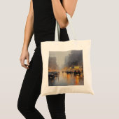 Urban Evening Rain Scene Tote Bag (Voorkant (product))