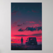 Urban Explorer Poster met een Persoon en SUV in PN (Voorkant)