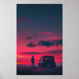 Urban Explorer Poster met een Persoon en SUV in PN