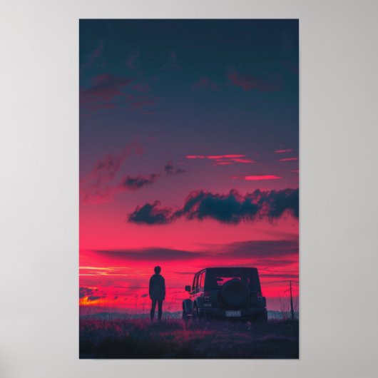 Urban Explorer Poster met een Persoon en SUV in PN (Voorkant)