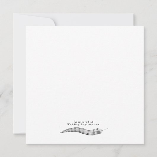 Urban Feather Bruiloft uitnodigen Kaart (Achterkant)