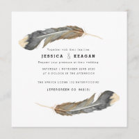 Urban Feather Bruiloft uitnodigen