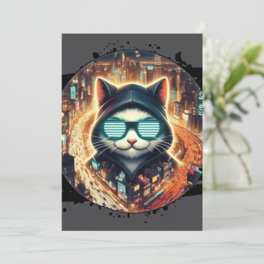 Urban Feline Guardian Kaart (Staand voorkant)