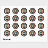 Urban Feline Guardian Ronde Sticker (Vel)