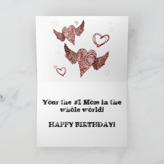 Urban Fleur Winged Heart Kaart (Binnen)