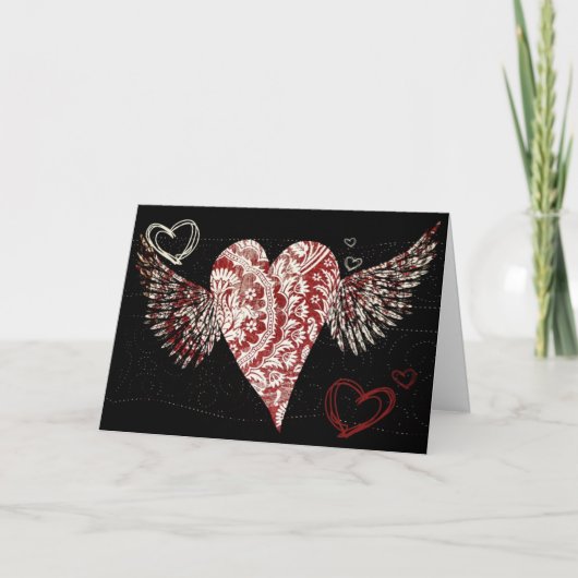 Urban Fleur Winged Heart Kaart (Voorkant)