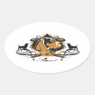 Urban Flourish Basset Hound Sticker