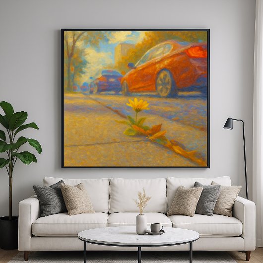 Urban Flower - Pastel schilderstijl kunst Poster